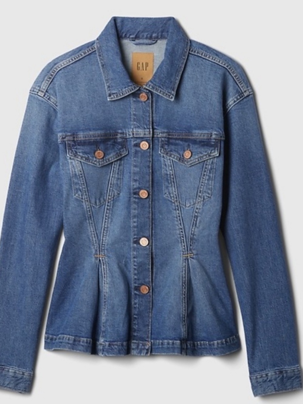 GAP Peplum Jean Jacket - size large - Picture 4 of 10